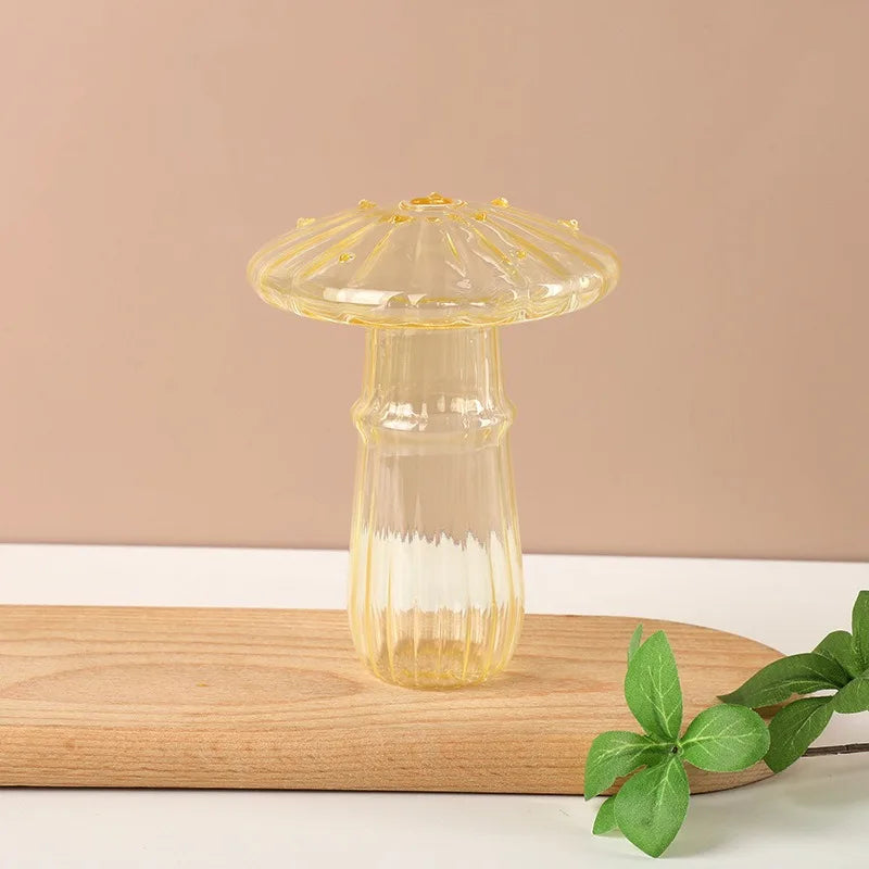 Colorful Mushroom Glass Vase