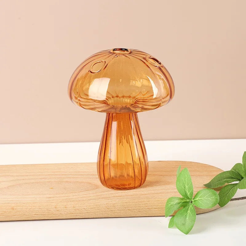 Colorful Mushroom Glass Vase