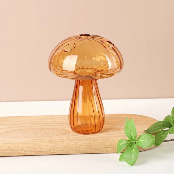 Colorful Mushroom Glass Vase